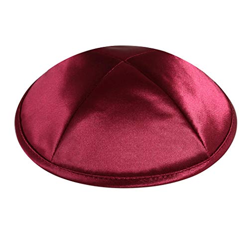 Image of Zion Judaica Deluxe Satin Kippah Yarmulkes for Kids Teens & Adults Skullcaps 6.25 inch Multi-Color Options 4 Panel Design
