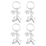 Amosfun Schlittschuh Schlüsselanhänger Schlüsselbund 4 Stücke Schneeflocke Eislaufen Schuhe Anhänger Charme Eislaufschuh Schmuck für Schlüssel Auto Tasche Handy Modeschmuck