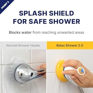 [PETHROOM] Pet Relaxing Grooming Brush Scrubber Shower Wash Head Attachment for Dogs and Cats Spa Washing & Bathing | Dog Cat Hair Deshedding Splash Shield | Massage Rubber Bath Tool