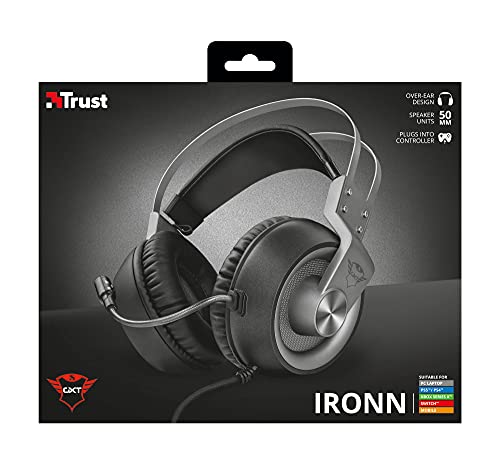 Trust Cuffie Gaming GXT 430 Ironn con Microfono Flessibile e Archetto  Autoregolabile, 3.5 mm Jack, Filo, Over Ear, PC, PS4, PS5, Xbox Series X,  Xbox One, Switch, Nero | PC Gaming ON