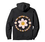 Retro Hoodie Writing on the Back Hippie Vintage Flower Boho Pullover Hoodie