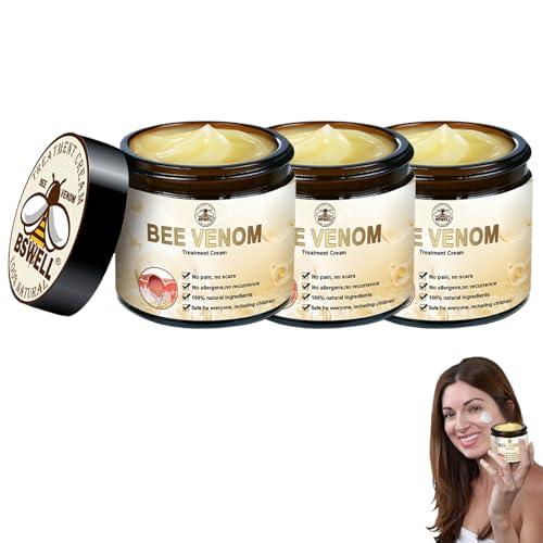 BSWell Bee Venom Skin Treatment Cream，2024New Bee Venom Treatment Cream，Professional & Deep Nourishment and Repair，Beauty Skin Care for Body & Face,All Skin,for Men & Women (3Cans, 30ml)