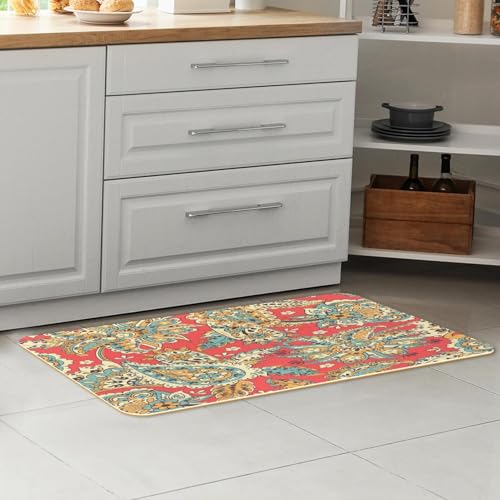 Alfombrilla de cocina para evitar resbalones VAPOKF lavable flores 2x 7