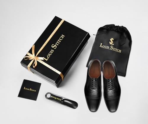 Image of LOUIS STITCH Formal Lace Up Shoes for Men | Handcrafted Italian Leather Mens Oxford Shoes| RXOX