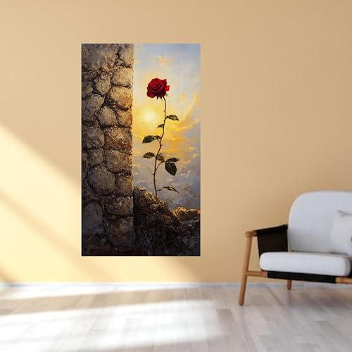 Peinture sur la résilience rose rouge message de force inspirant - 2