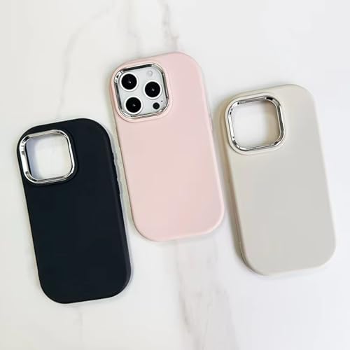 Image of KC Back Cover for Redmi Note 14 Pro 5G / 14 Pro Plus 5G - Electroplated Crome Metal Ring | Shockproof Soft Silicone | Full Camera Protection | Bumper Case (White)
