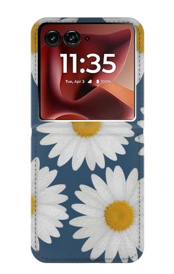 Housse Cuir Motorola Razr 50 Ultra Daisy Blue - Étui Clapet Élégant et Robuste