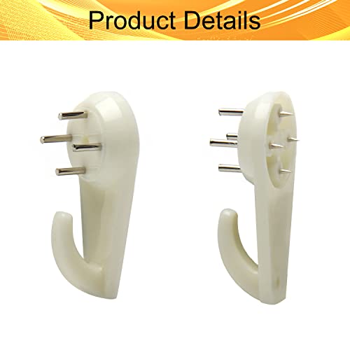 Image of Picture Hangers Ceiling Hooks Professional Photo Frame Hooks Kit with Nails for Hanging Plants Mugs Wind Chimes Utensils White 30PCS