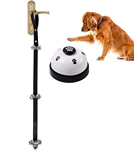 VICSPORT Timbre ajustable para puerta de perro y timbre de presión, campana de entrenamiento para perros, campana de interacción para mascotas
