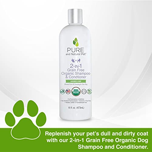 Pure And Natural Pet Usda Certified Organic 2-In-1 Grain Free Shampoo & Conditioner (Lavender & Mint) 16 Oz. #TOP1