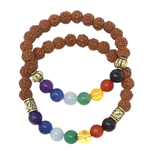 Bracelets couples 7 chakras Rudraksha cadeau idéal amour et amitié FIZA