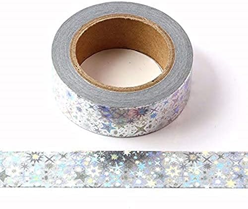 Syntego Red Solid Foil Washi Tape Decorative Self Adhesive Masking Tape 15mm x 10 Meters (Red)