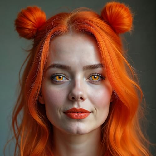 aricona Kontaktlinsen - Orange-gelbe Kontaktlinsen ohne Stärke - farbige Kontaktlinsen Jahreslinsen für Halloween, Karneval, Fasching, Cosplay, 2 Stück