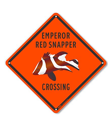 Plaque alu Emperor Red Snapper Crossing orange haute finition 25,4cm