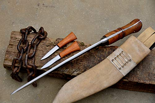 Authentic Handmade Kukri Knife-11 Inches Long Blade Iraqi Freedom Khukuri-Full Tang-Tempered-Sharpen-Gripper Handle-Warranty #TOP6