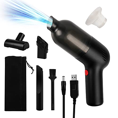 Honlibey Cordless Mini Desk Vacuum Cleaner,Electric Keyboard Cleaner Handheld Laptop Cleaner Kit for Crumbs, Hairs,Dust for Cleaning Keyboard,Computer,Sofa and Car(Black)
