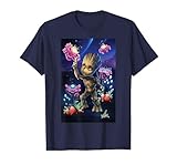 Marvel Guardians of The Galaxy Groot Plants Camiseta, Hombre, Azul Marino, L