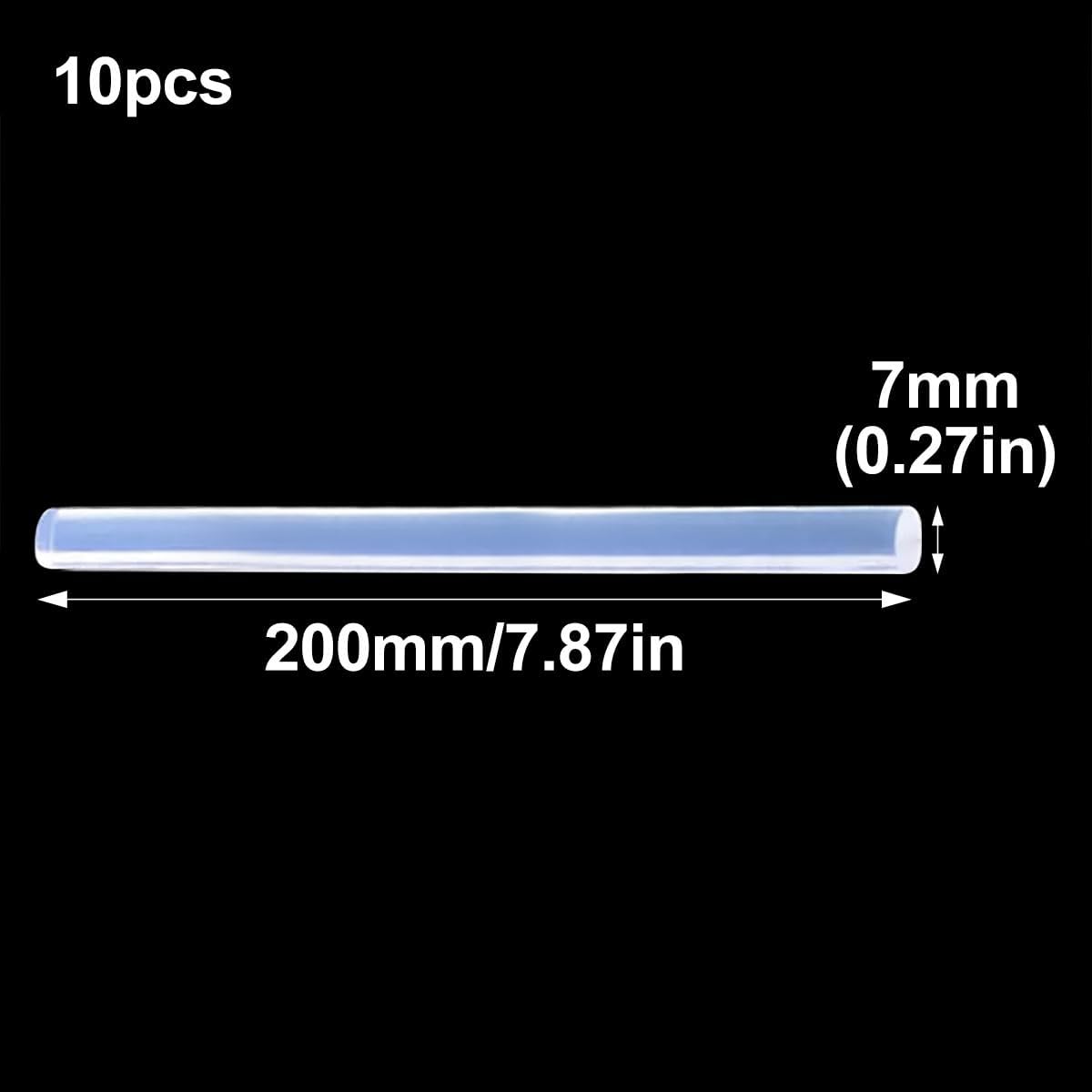 10pcs Hot Glue Sticks, Clear Transparent Hot Glue Stick for DIY, Art Craft, Hand Repair, Festival Decoration, Bond, Length: 200mm Diameter: 7mm