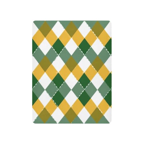 Image of Crib Sheet Breathable Soft Crib Mattress Sheet for Baby Toddler Boys Girls Fitted Crib Sheet Fit Standard Crib Mattress 39 x 27 Inch Yellow Green Argyle