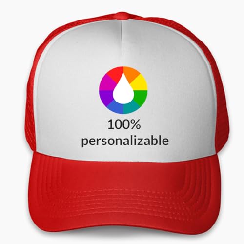 Gorra Personalizable Trucker · Personalizable 100% con Fotos y Textos · Gorra para Deporte, Publicidad, Empresa, Acampada, Viaje, Regalo Original (Trucker, Rojo)