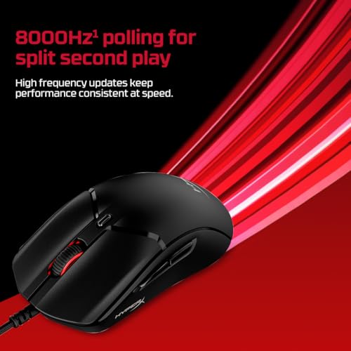 Image of HyperX Pulsefire Haste 2 USB Type-A Wired RGB Gaming Mouse, Up to 26K DPI, HyperX 26K Sensor, 53g Ultra-Lightweight, 6 programmable Buttons, 8K Hz Polling Rate, 24 Months Warranty - Black [6N0A7AA]