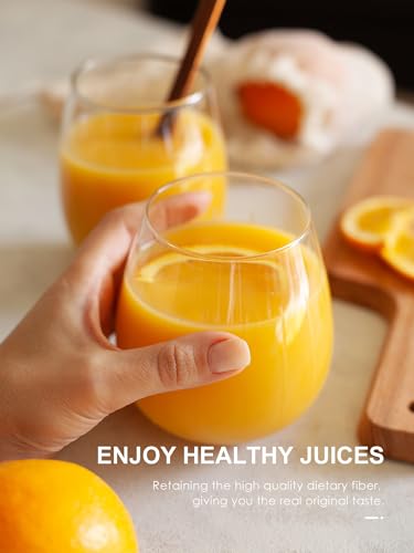 QCen Electric Citrus Juicer Squeezer, Electric Juicer for Orange, Lemon and Limes with Rubber Handle and Two Size Cones, Anti-Drip Spout, Easy to Clean and Use, BPA Free, Black/Stainless Steel - Image 5