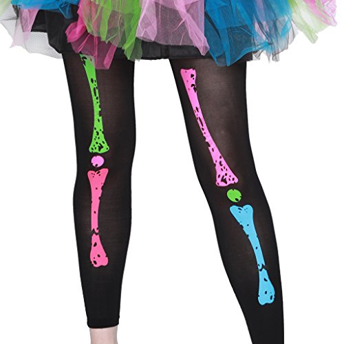 Eraspooky Women Funky Punk Bones Costumes Skeleton Colorful Tutu Dress #TOP3