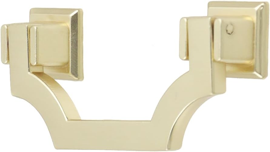 Geesatis 2 Pack Gold Cabinet Pulls, 2.5" Hole Center Solid Zinc Alloy Drawer Handles - Anti-Tarnish & Rust-Proof for Kitchen, Dresser, Drawer, Cupboard, Door with Mounting Screws