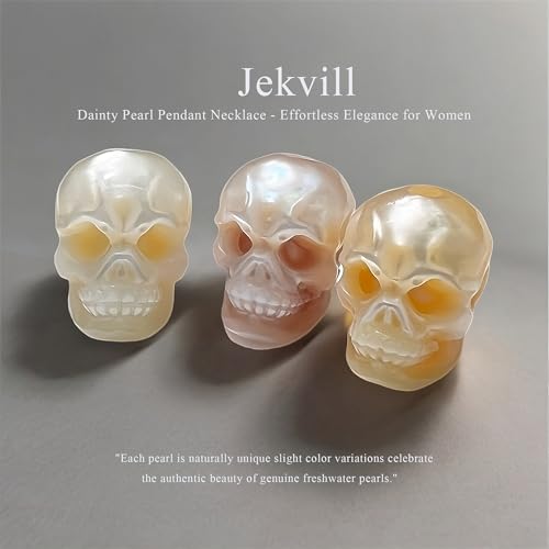 Gothic Y Necklace -Snake Chain with Skull Pendant, chokers necklace for women，Natural freshwater pearl necklace, Gothic gifts for Women，Vampire Necklaces Halloween Christmas Jewelry Gift for Women2