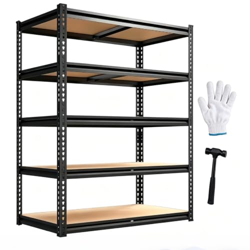 Garage Shelving Units Shelves for Garage Storage Shelf 72" x 36" x 16"in Heavy Duty Shelving Metal Shelf 2000LBS Metal Storage Rack For Garage Basements, Warehouses, Kitchens, and Storage Rooms