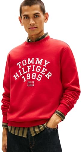 Tommy Hilfiger Herren Sweatshirt Archive mit Rundhalsausschnitt, Rot (Medium Red), S – Ansicht 1