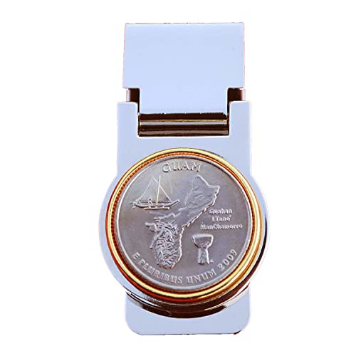US 2009 Guam State Quarter Coin Hinged Money Clip NEW