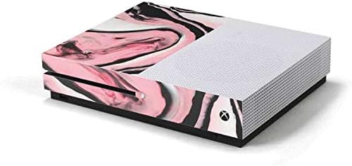 Skinit Decal Gaming Skin for Xbox One S Console - Originally Designed Pink Marble Ink Design