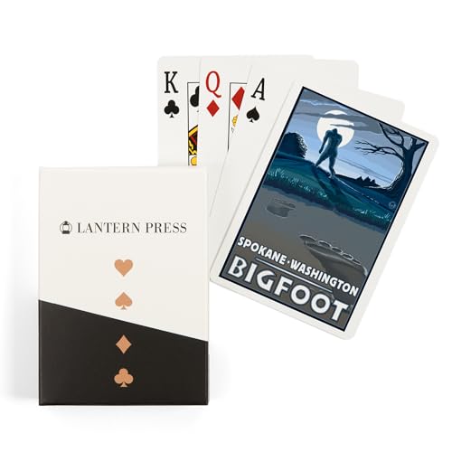 Lantern Press Spokane Washington Bigfoot Póker 52 cartas