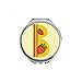 B Alphabet Strawberry Illustration Pattern Hand Compact Mirror Round Portable Pocket Glass