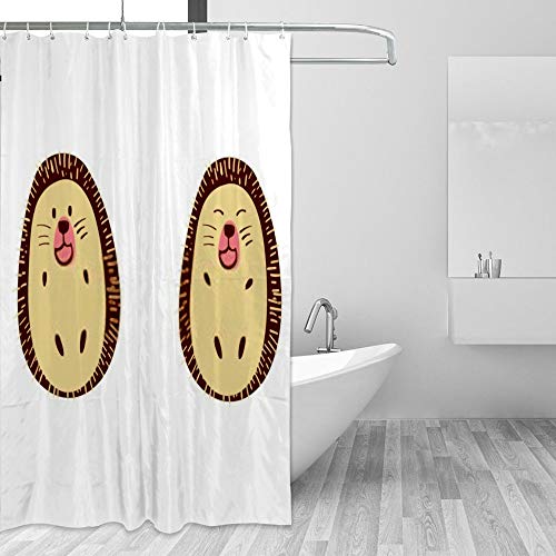 Rideau de douche hérisson 182x182 cm en polyester lavable avec crochets pour baignoire - 5