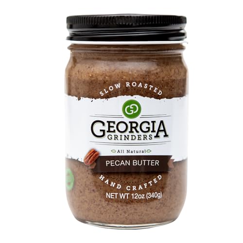Image of Georgia Grinders Pecan Butter Spread, Whole30 Approved, Non-GMO, Gluten Free, No Palm Oil, No Added Sugar, Paleo and Vegan Friendly, 12 Ounce (1 Pack)