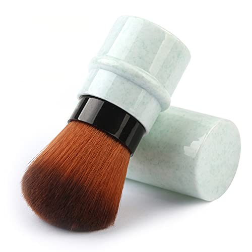 Rn Beauty Retractable Kabuki Brushes Powder Brush Foundation Brush Blush Brush Face Blender Brush Mineral Blending Buffing Concealer Brush Makeup Brush Portable With Cover -Green #TOP3
