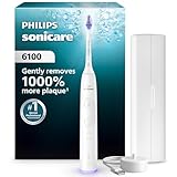 Philips Sonicare 6100 Series Electric Toothbrush - Next-Generation Sonicare Technology, Pressure Sensor, 6 Brushing Settings, SmarTimer, BrushPacer, 21-day Runtime, Travel Case, White, Model HX7400/05