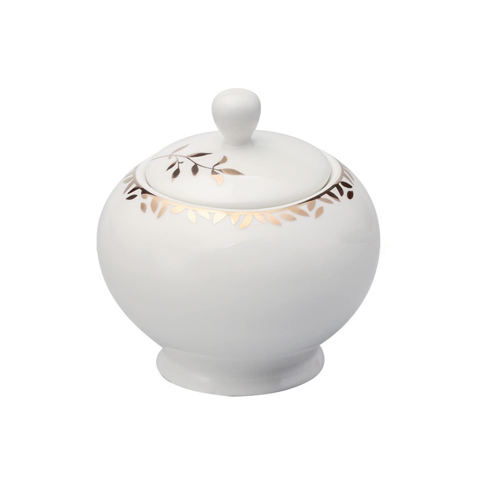 Cukrowa miska europejska cukiernicza praktyczny szczelny słoik prosta ceramiczna cukiernica akcesoria do kawy rozmaitości ziarno przekąska zbiornik na kawę garnek na cukier / pojemnik na cukier (kolor: złoty kwiat)