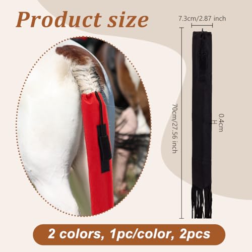 Bolsas de cola de caballo OLYCRAFT de 27.5" con flecos, protector elástico impermeable, 2 uds 3