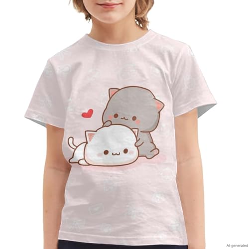 Image of WELLFLYHOM Kids Tshirts Girls Boys Short Sleeve Crewneck Tees Shirts Casual Sport Pullover Tops Size 3-16 Years
