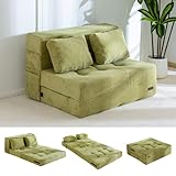 Sofá cama convertible con estructura de madera baja de precio + 15 meses sin intereses MAXYOYO Sofá cama convertible, sofá plegable con almohada, sofá plegable 4 en 1, sofá cama plegable de espuma, silla...