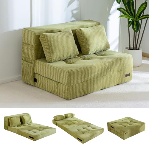 MAXYOYO Convertible Sofa Bed, Fold Out Loveseat Sleeper Sofa with...