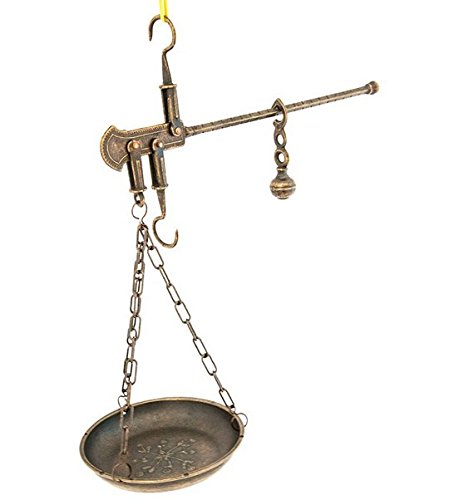 OGGETTI DECORATIVI - STADERA DEL PESCIVENDOLO IN OTTONE BRUNITO