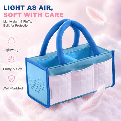 Image of SFYBYHEART Kids Carrying Tote Compatible with Toniebox 1 & 2, Padded Storage Organizer for Audio Player Figures, Starter Set, Headphones & Accessories, Lightweight Travel Bag