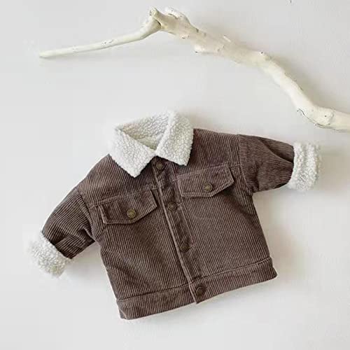 Toddler Boys Girls Winter Long Sleeve Corduroy Lamb Warm Jacket Coat Outwear Begie Brown 2t Boy Coats3