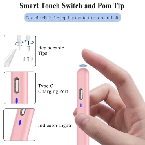 Image of Stylus Pen for Android Tablet,Tablet Pencil for iOS /Android,Stylus Pen for iPhone /Samsung /Huawei /Vivo /Lenovo /Pixel and Other Android Smartphones and Tablets-Gradient Pink