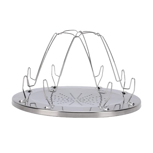 Ausla Tostador de Camping de Acero Inoxidable, Parrilla Portátil Plegable para Pan 4 Rebanadas Distribución Uniforme del Calor con Base Perforada para Cocina Al Aire, Picni (Estante para pan)
