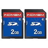 INDMEM 2 Pack SD Card 2GB Class 4 Flash Memory Card 2G SLC Stanard Secure Digital Cards (2PC)